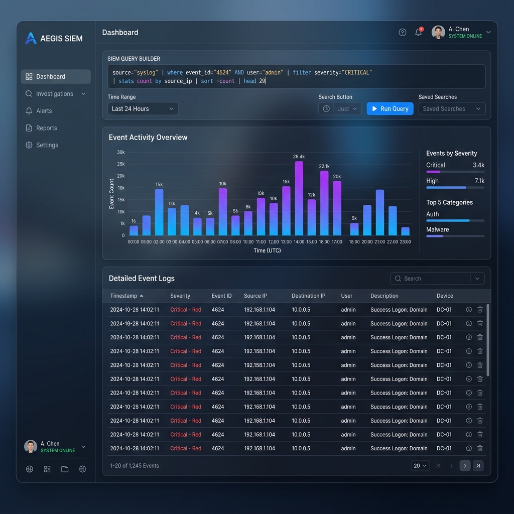 Shieldlix SIEM Dashboard — full platform overview